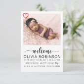 お誕生発表写真ベビー発表カード 案内状 (スタンド正面)