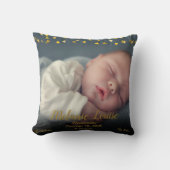 お誕生記念 カスタマイズ フォト ゴールド ハート コンフェッティ クッション (正面)