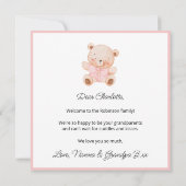 お誕生 女の子 風船 テディベア カード (裏面)