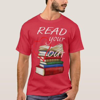 お読客様のハートアウトライブラリアン先生Bookworm Boo Tシャツ