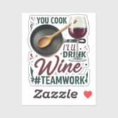 お調理師、ワインを飲む#Teamwork - Wine Lover シール (シート)