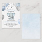 お財布に優しいゾウの風船 1歳の誕生日招待状 ノートカード (正面/裏面)