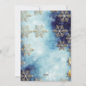 お財布に優しいブルークリスマスプレイド　３枚の写真が入るホリデーカード シーズンカード (裏面)