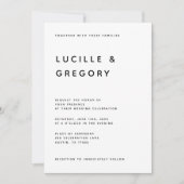 お財布に優しいモダンな結婚式招待状 招待状 (正面)