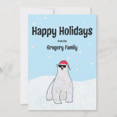 お財布に優しい かわいい クールな北極クマのイラスト シーズンカード (正面)