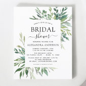 お財布に優しい ブライダルシャワーのためのグリーンとボタニカルな招待状