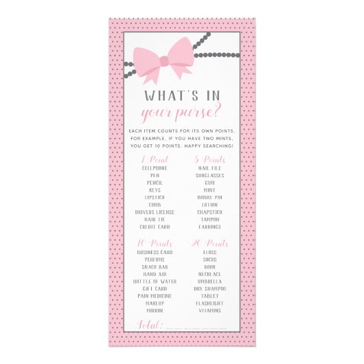 お財布のゲームの中身は何だ、お嬢さん ラックカード (正面)