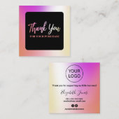 お買い上げいただきありがとうございます。油スリック&ブラック スクエア名刺 (正面/裏面)