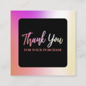 お買い上げいただきありがとうございます。油スリック&ブラック スクエア名刺 (正面)