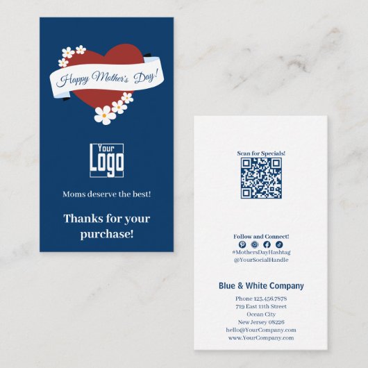 お買い上げ感謝していの季節のお母さん 名刺 (正面/裏面)