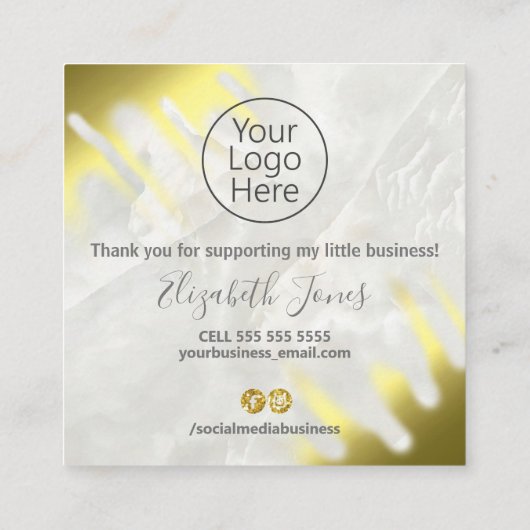 お買い求めの薄暗い金ゴールド スクエア名刺 (裏面)