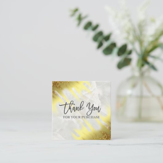 お買い求めの薄暗い金ゴールド スクエア名刺 (スタンド正面)