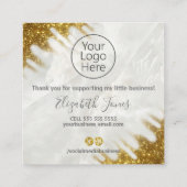 お買い求めの金ゴールドと大理石 スクエア名刺 (裏面)