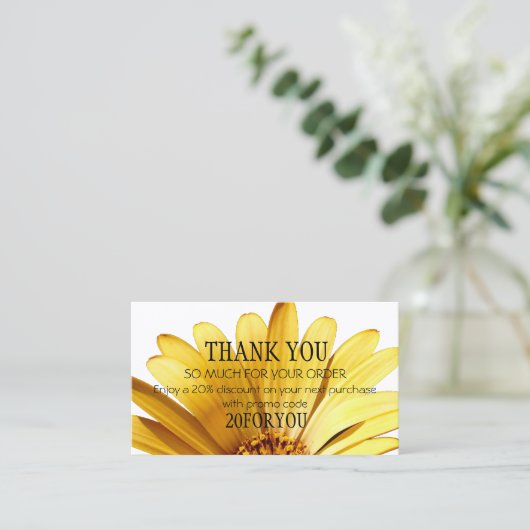 お買い物ありがとうございましたInstagr割引フラワー 名刺 (スタンド正面)