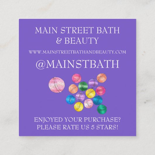 お買い物ありがとうございます スクエア名刺 (裏面)