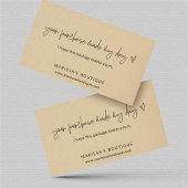 お買い物は私の日を作った感謝パッケージ挿入 名刺