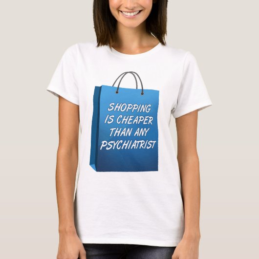 お買い物セラピー面白いTシャツ Tシャツ (正面)