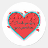 お買い物ハートパステル ラウンドシール (正面)