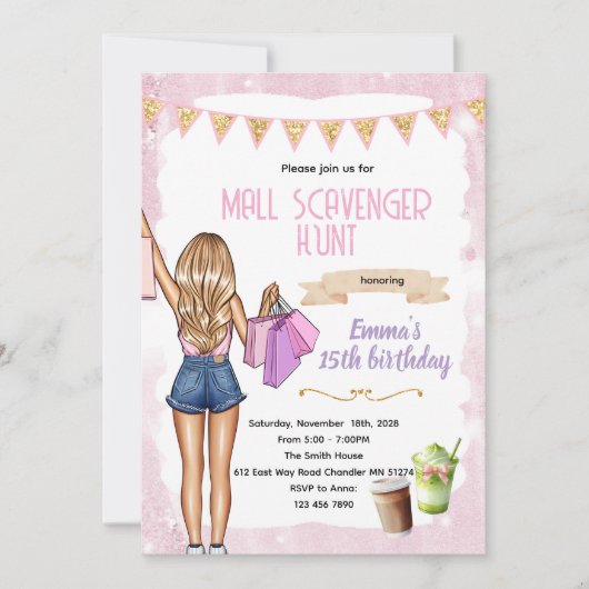 お買い物＆ドリンク マールでの宝探し ご招待 招待状 (正面)