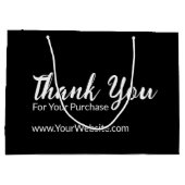 お買い物Webサイトの白黒に感謝 ラージペーパーバッグ (裏面)