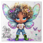 お賛美ハートのLil Fairy Ceramic Tile タイル (正面)