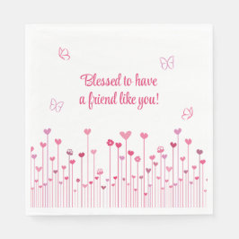 お賛美友達にピンクバレンタイン スタンダードランチョンナプキン
