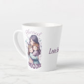 お賛美母さんかわいいプレゼントお母さん カフェラテマグ (左アングル)