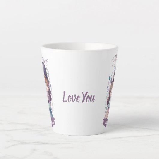 お賛美母さんかわいいプレゼントお母さん カフェラテマグ (正面)