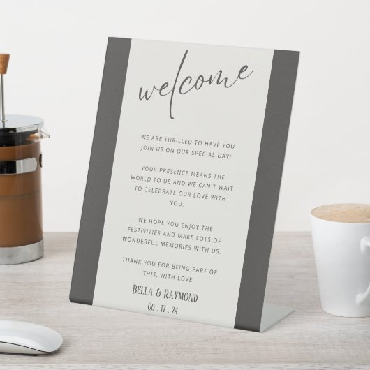 お越しいただいてうれしく思カスタムう 台座サイン (インサイチュ)