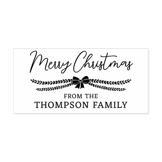 お辞儀とガーランドメリークリスマスギフト家族 ラバースタンプ (インプリント)