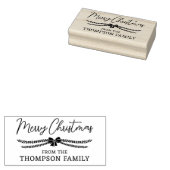 お辞儀とガーランドメリークリスマスギフト家族 ラバースタンプ (押印)