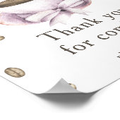 お辞儀とコーヒー赤ちゃんシャワー来ありがとう ポスター (角)