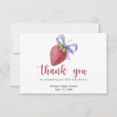 お辞儀の甘いイチゴ感謝してい- you サンキューカード (正面)