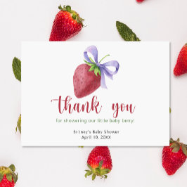 お辞儀の甘いイチゴ感謝してい- you サンキューカード
