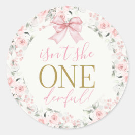 お辞儀をした最初の誕生日ガール ラウンドシール