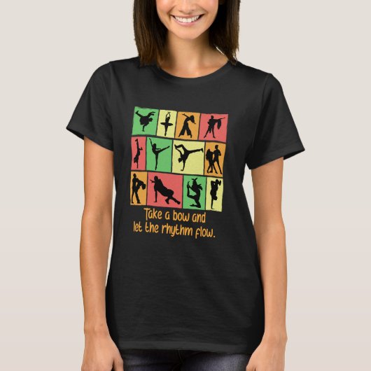 お辞儀をしてリズムを流そう 面白いダンス ハム Tシャツ (正面)