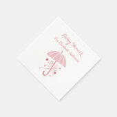 お辞儀ガーリー付き赤ちゃんシャワーかわいいピンクの傘 スタンダードカクテルナプキン (角)