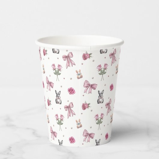 お辞儀、ウサギ、花 紙コップ (右)