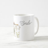 お辞儀 黄色い花 カメラ コーヒーマグカップ (正面右)