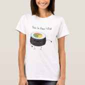 お迎えのお米かわいい寿司Tシャツ Tシャツ (正面)