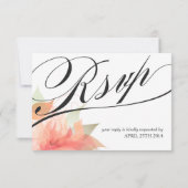 お返事カード 両面 ピンクオレンジの花 出欠カード (裏面)