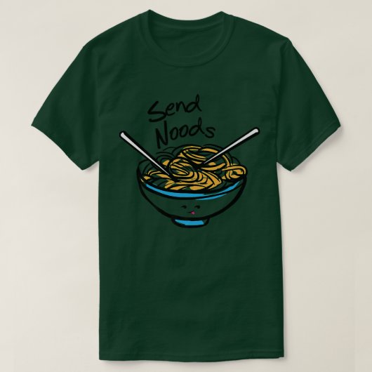 お送りラーメン麺スープポーおもしろいショウ大人 Tシャツ (デザイン正面)