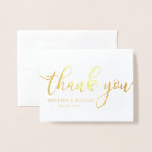 お連モダンれ結婚のフォトノート金ゴールド 箔カード (封筒付き正面)