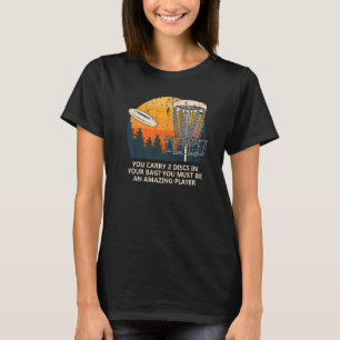 お運使いのバッグディスクゴルフ皮肉ゴルフの2つのディスク Tシャツ