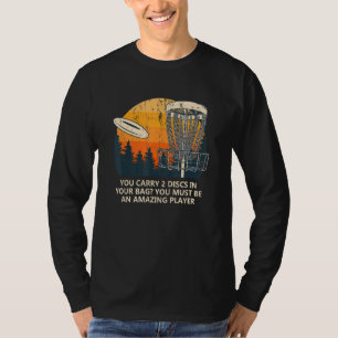 お運使いのバッグディスクゴルフ皮肉ゴルフの2つのディスク Tシャツ