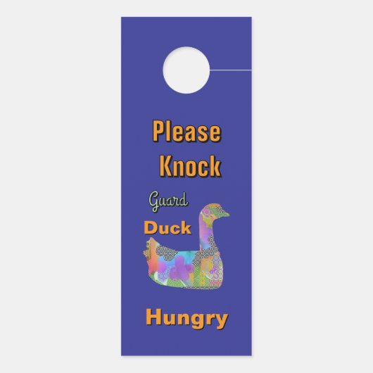 お邪魔しないでください / ノックしてください / ガードダックブルー ドアノブサイン (裏面)