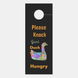 お邪魔しないでください / ノックしてください / ガードダック ブラック ドアノブサイン