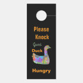 お邪魔しないでください / ノックしてください / ガードダック ブラック ドアノブサイン (裏面)