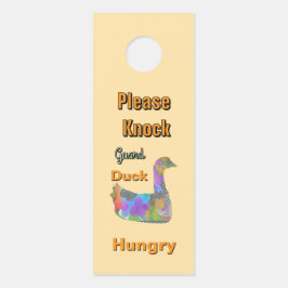 お邪魔しないでください / ノックしてください / ガードダック ベージュ ドアノブサイン