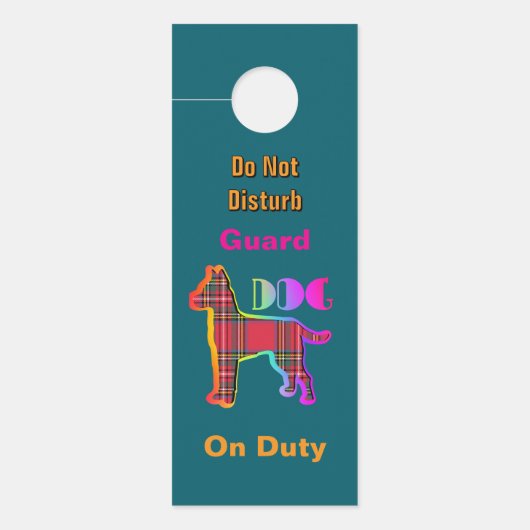 お邪魔しないでください / ノックしてください / 番犬任務 ティール ドアノブサイン (正面)